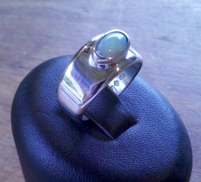 Designed for client's niece - Solid Opal, Sterling Silver