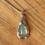 'Water of Life' - Solid Opal Crystal set in Sterling Silver on Snake Chain (Sold)