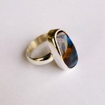 Sterling Silver and Boulder Opal Ring