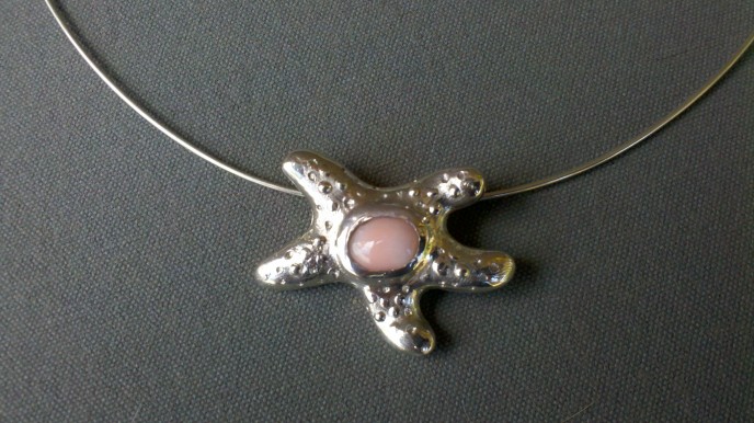'Sea Star' - Pink Coral and Sterling Silver