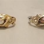 'Mermaid Rings' - 9 Carat Gold and Sterling Silver with Cultured Pearls